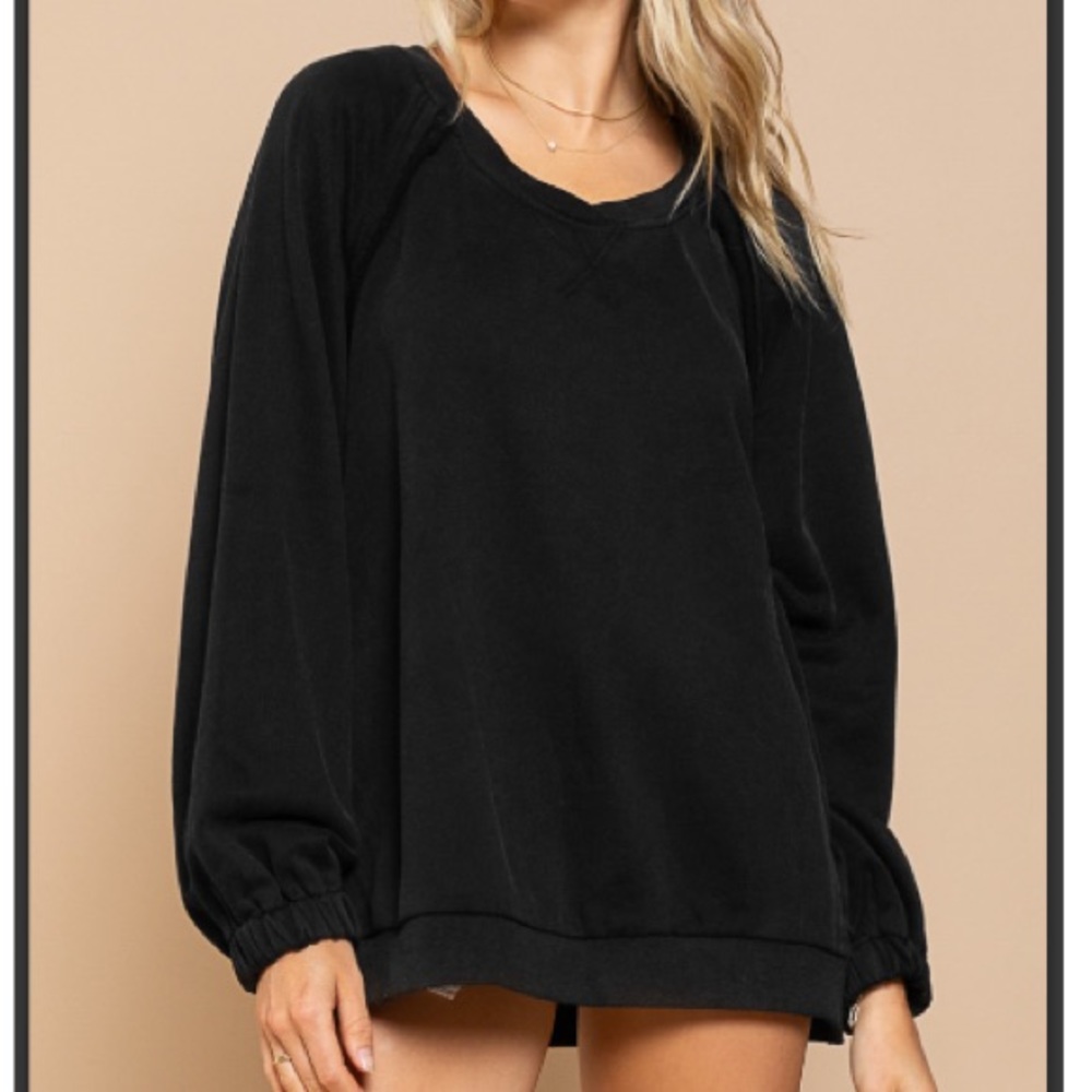 POL French Terry Balloon Sleeve Top sizes SML